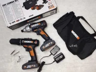 پک دوقلو دریل شارژی چکشی و پیچ بند تقه ای ورکس مدل wx386.9